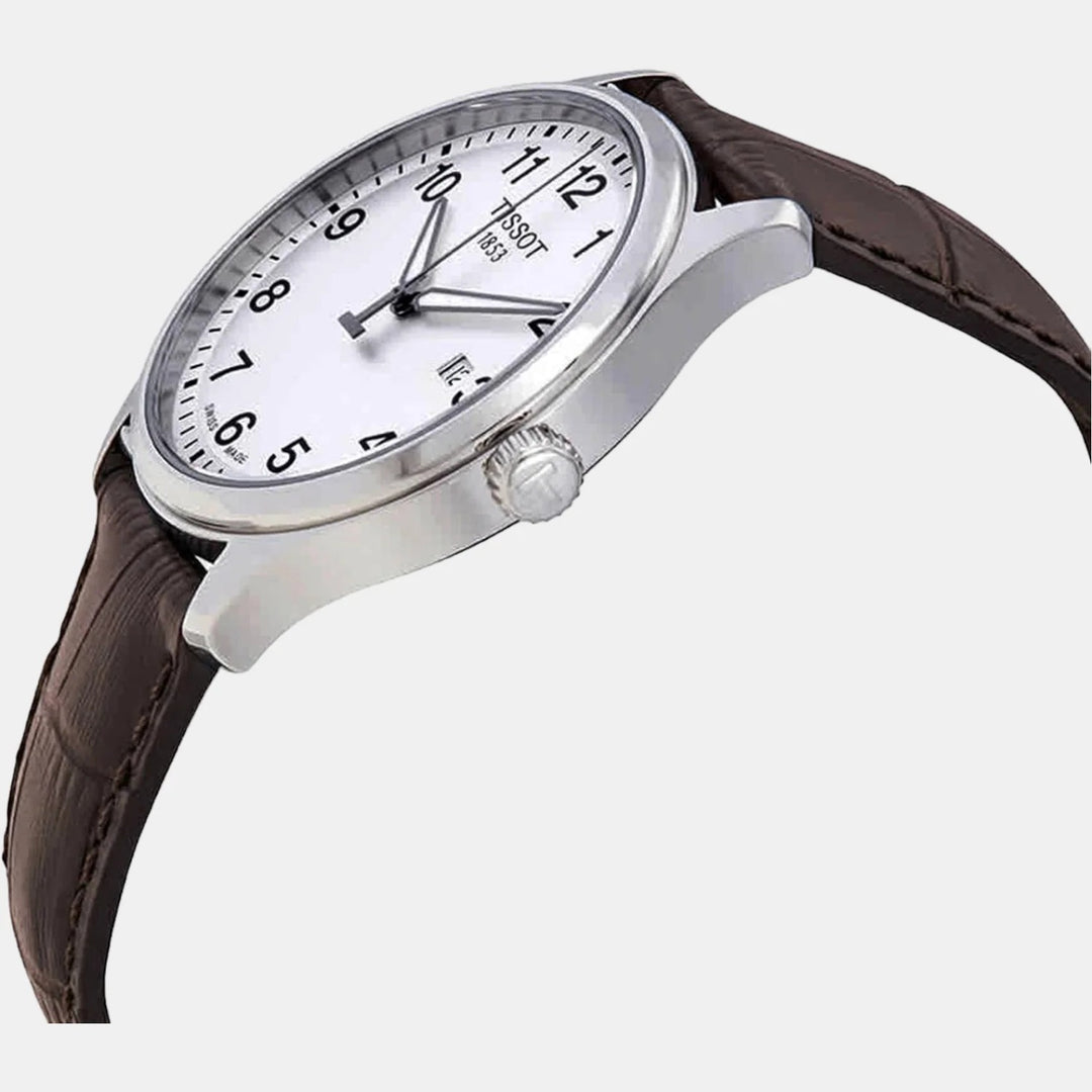 Tissot Gent XL Classic Quartz Watch – 42mm Silver Dial Brown Leather Strap