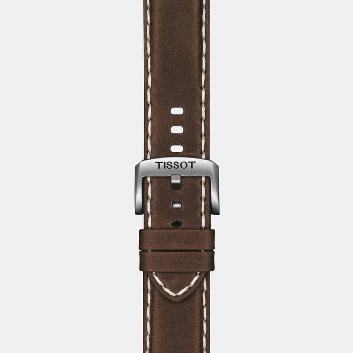 Tissot Chrono XL Vintage Quartz Chronograph Watch – 45mm Blue Dial Brown Leather Strap