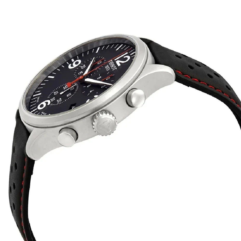 Tissot Chrono XL Classic Quartz Chronograph Watch – 45mm Black Dial Fabric Strap