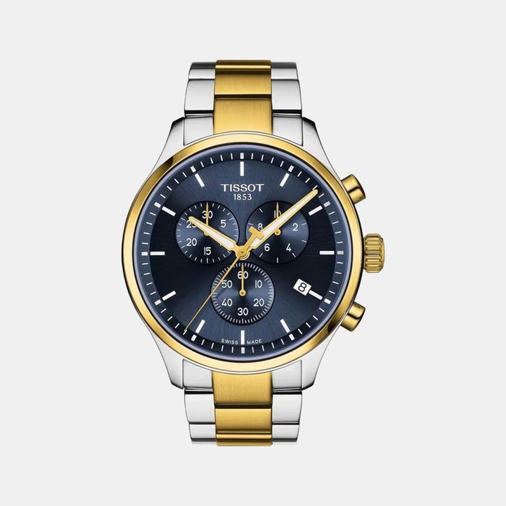 Tissot Chrono XL Classic Quartz Chronograph Watch – 45mm Blue Dial Two-Tone Bracelet