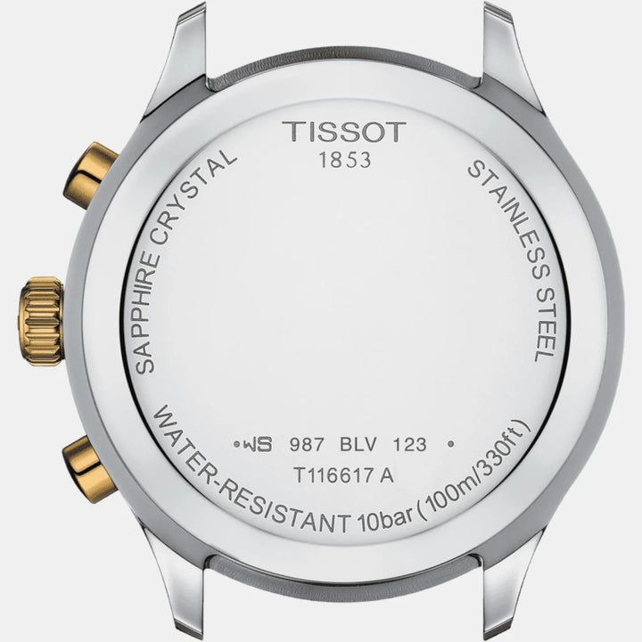 Tissot Chrono XL Classic Quartz Chronograph Watch – 45mm Green Dial Two-Tone Bracelet