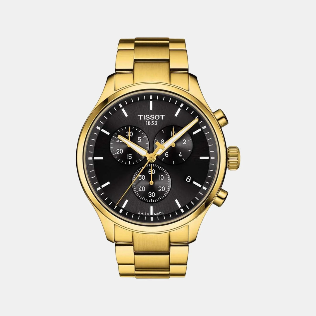 Tissot Chrono XL Classic Quartz Chronograph Watch – 45mm Black Dial Black PVD Strap
