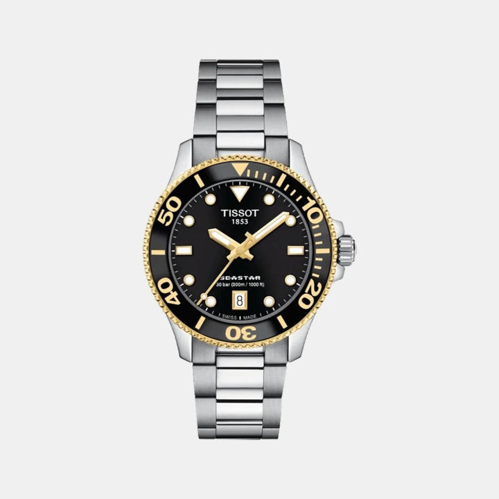 Tissot Seastar 1000 Quartz Watch – 36mm Black Dial Two-Tone Bracelet