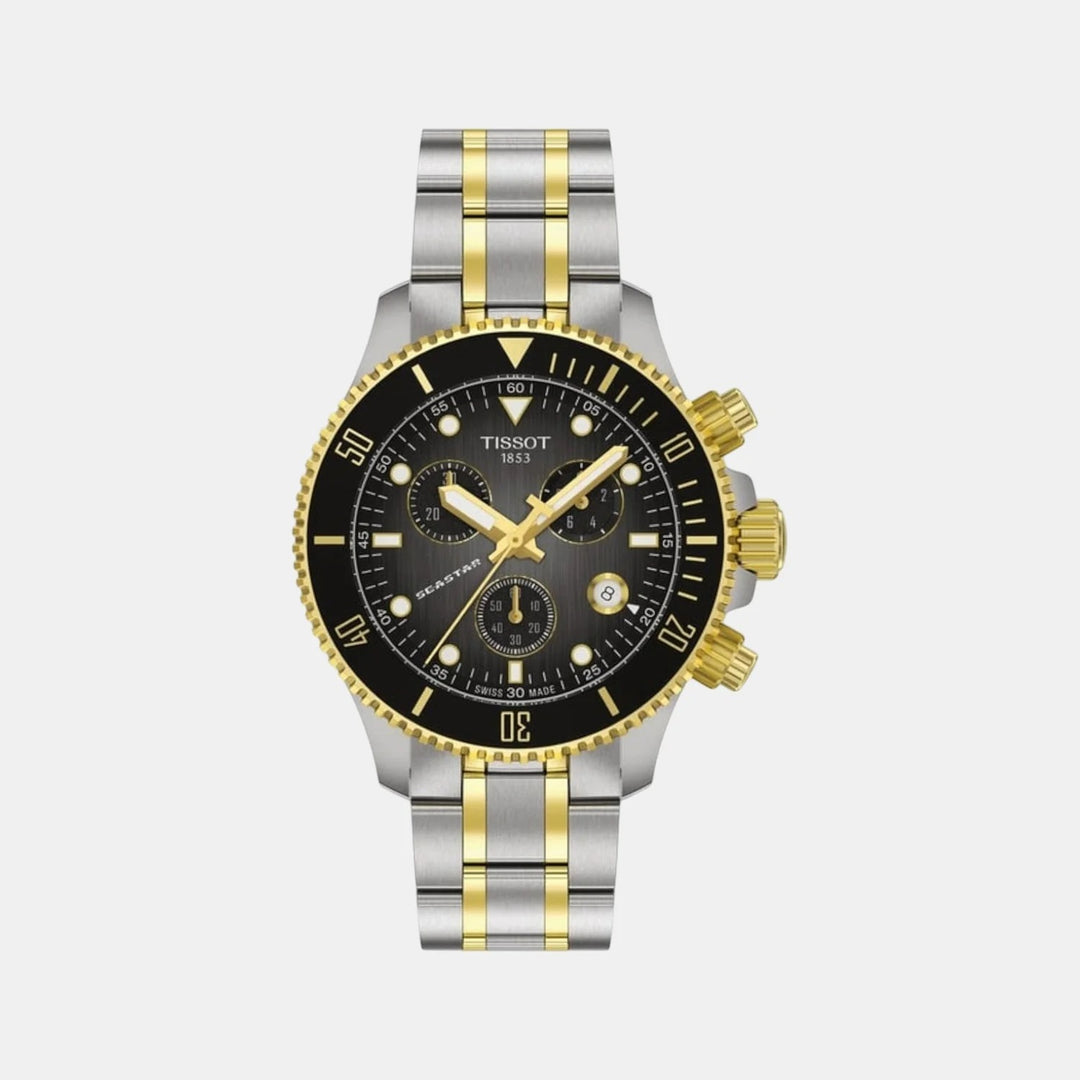 Tissot Seastar 1000 Quartz Chronograph Watch – 38mm Grey Dial Steel Bracelet