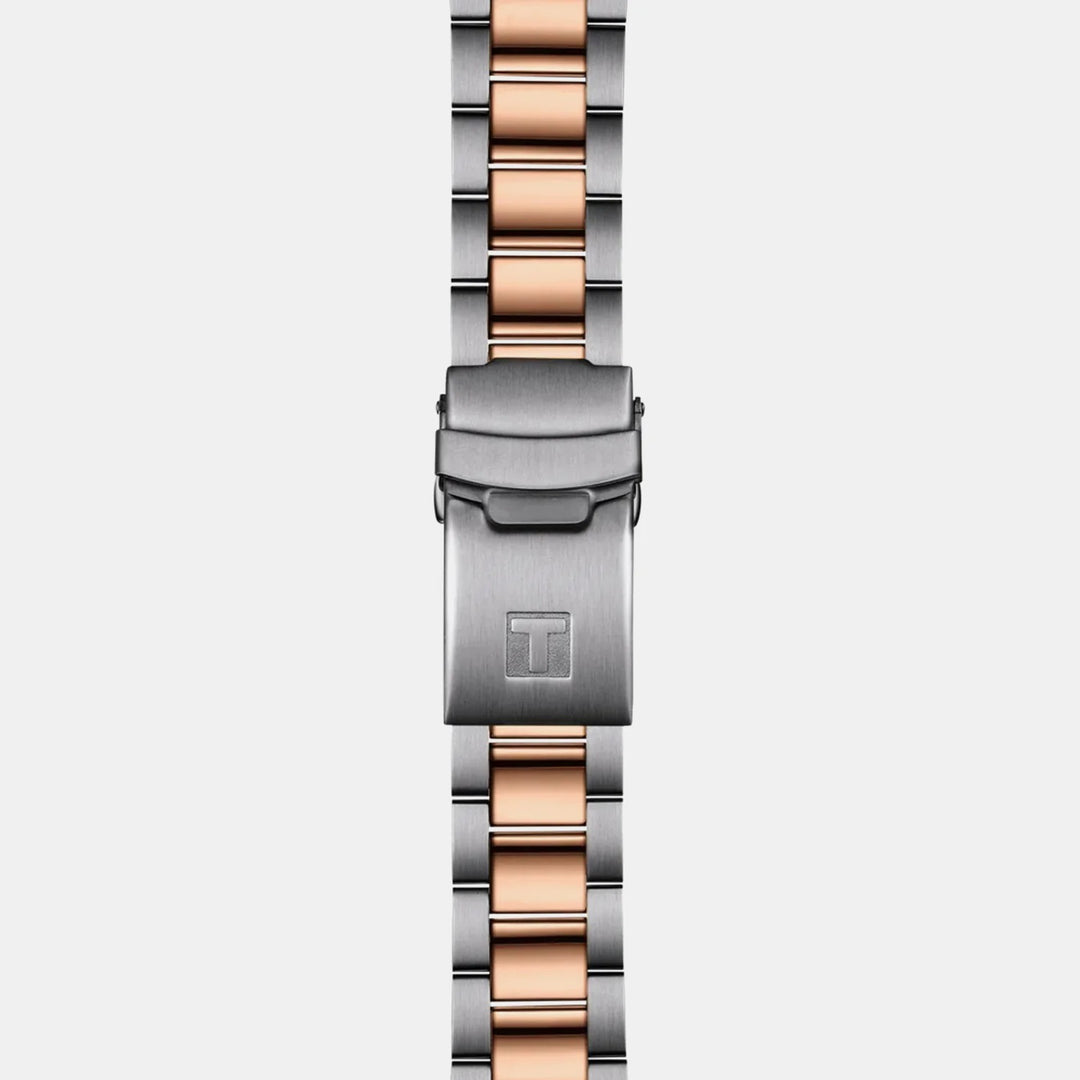 Tissot Seastar 1000 Quartz Watch – 40mm Black Dial Two-Tone Rose Gold Bracelet