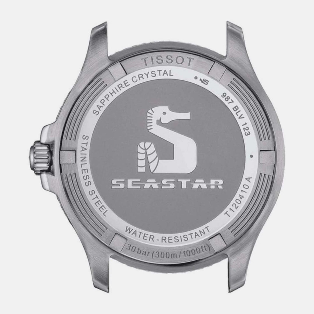 Tissot Seastar 1000 Quartz Watch – 40mm Black Dial Yellow Gold PVD Rubber Strap