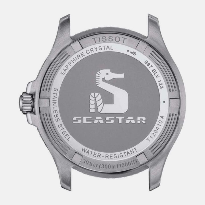 Tissot Seastar 1000 Quartz Watch – 40mm Black Dial Yellow Gold PVD Rubber Strap