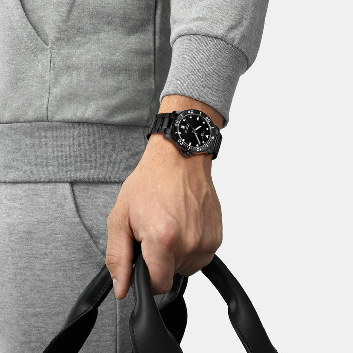 Tissot Seastar 1000 Quartz Watch – 40mm Black Dial Black PVD Bracelet