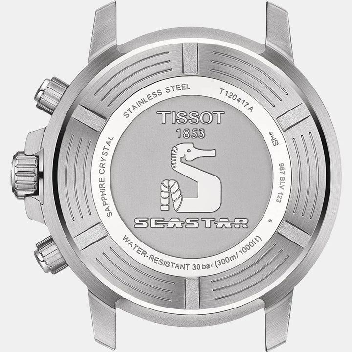 Tissot Seastar 1000 Quartz Chronograph Watch – 45.5mm Blue Dial Pepsi Bezel Steel Bracelet