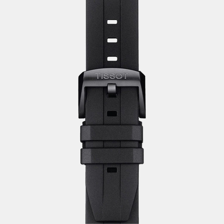 Tissot Seastar 1000 Quartz Chronograph Watch – 45.5mm Black Dial Rose Gold PVD Rubber Strap
