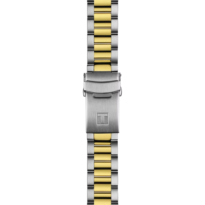 Tissot Seastar 1000 Powermatic 80 Watch – 40mm Grey Dial Two-Tone Yellow Gold Bracelet