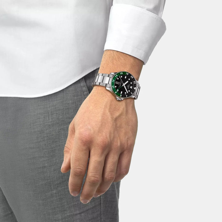 Tissot Seastar 1000 GMT Quartz Watch – 40mm Black Dial Steel Bracelet