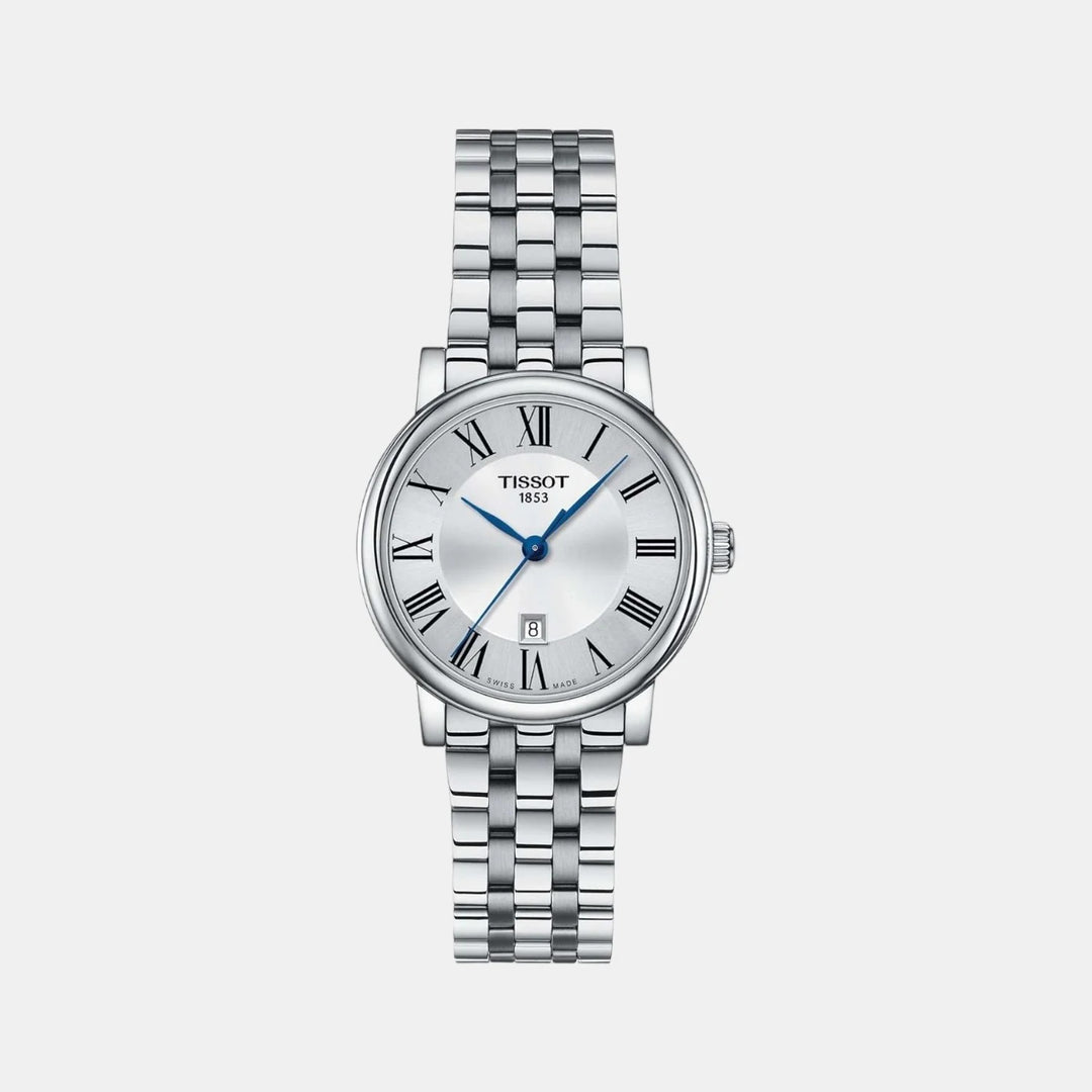 Tissot Carson Premium Lady Watch – 30mm Silver Dial Steel Bracelet