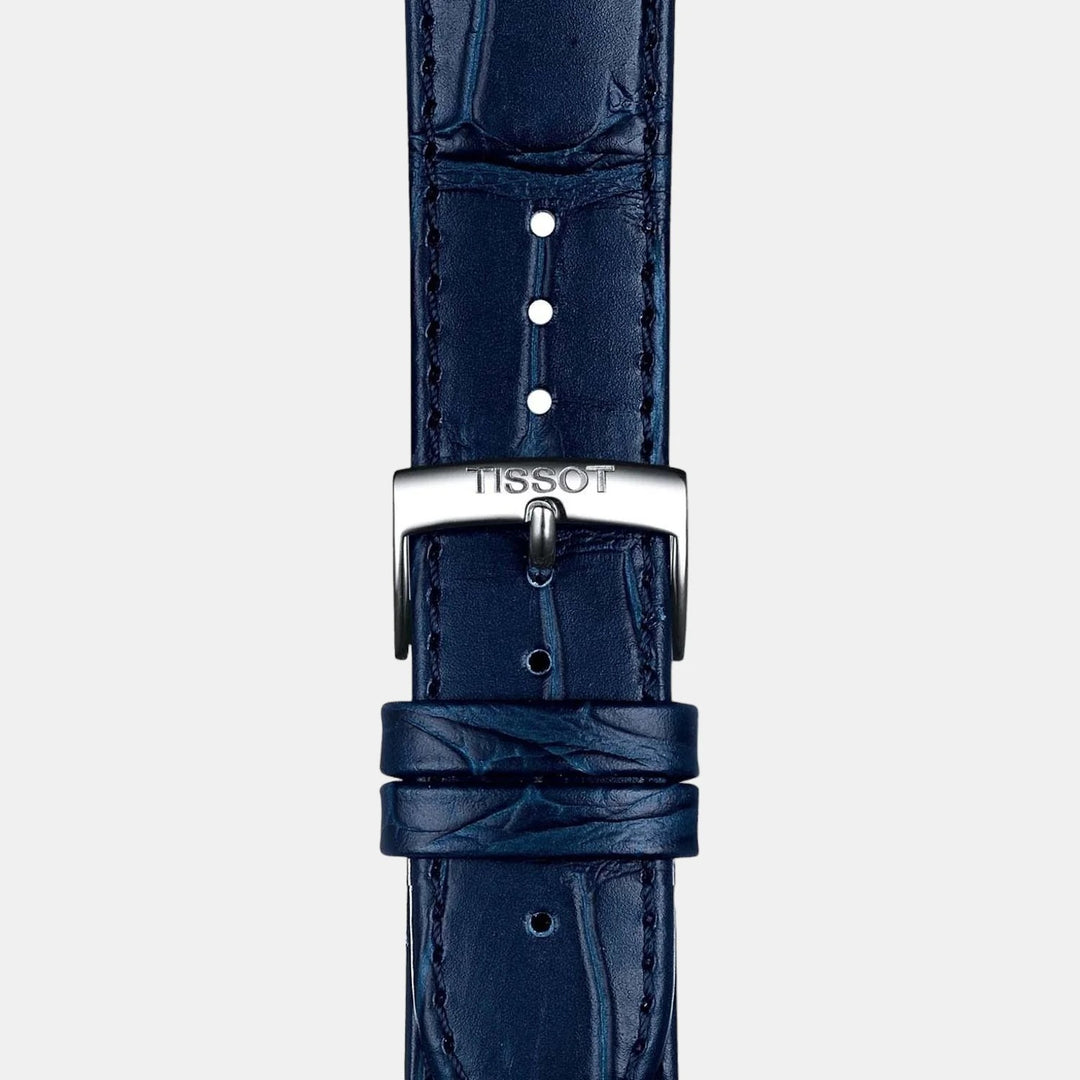 Tissot Carson Premium Gent Watch – 40mm Blue Dial Blue Leather Strap