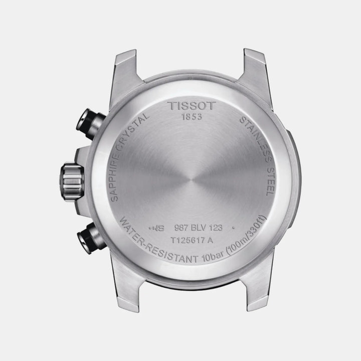 Tissot Supersport Chrono Quartz Chronograph Watch – 45.5mm Silver Dial Brown Leather Strap