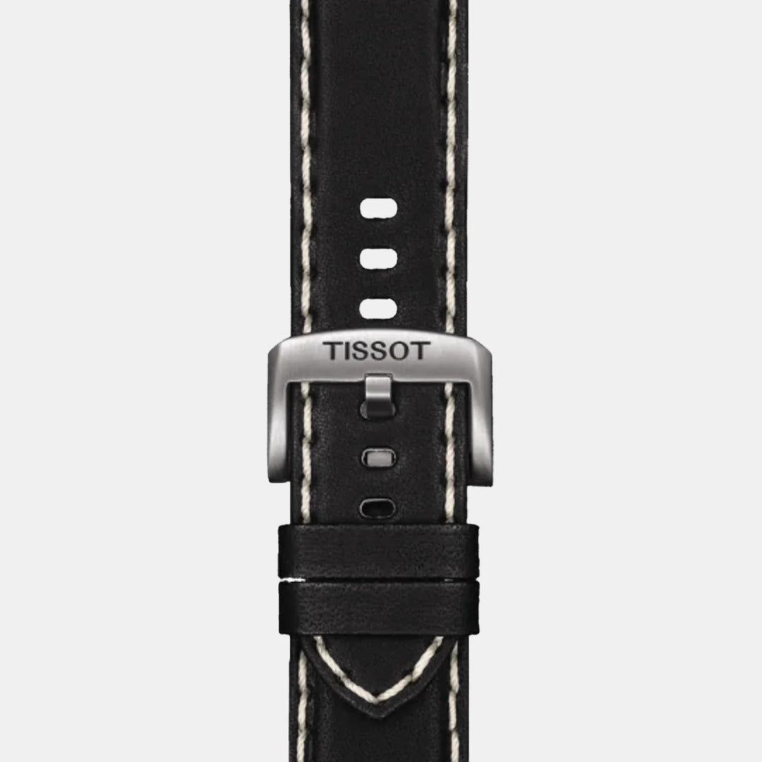 Tissot Supersport Chrono Quartz Chronograph Watch – 45.5mm Black Dial Black Leather Strap