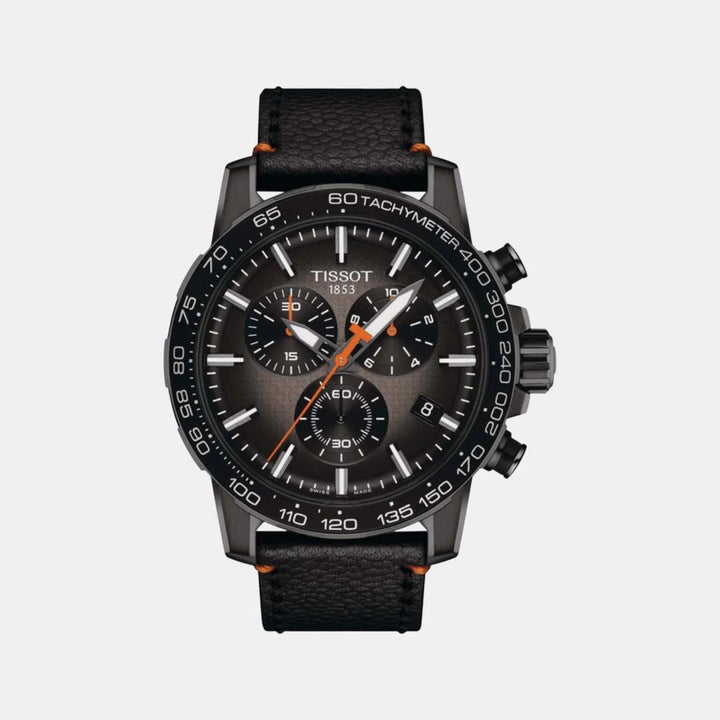 Tissot Supersport Chrono NBA Basketball Edition Watch – 45.5mm Black Dial Black Leather Strap