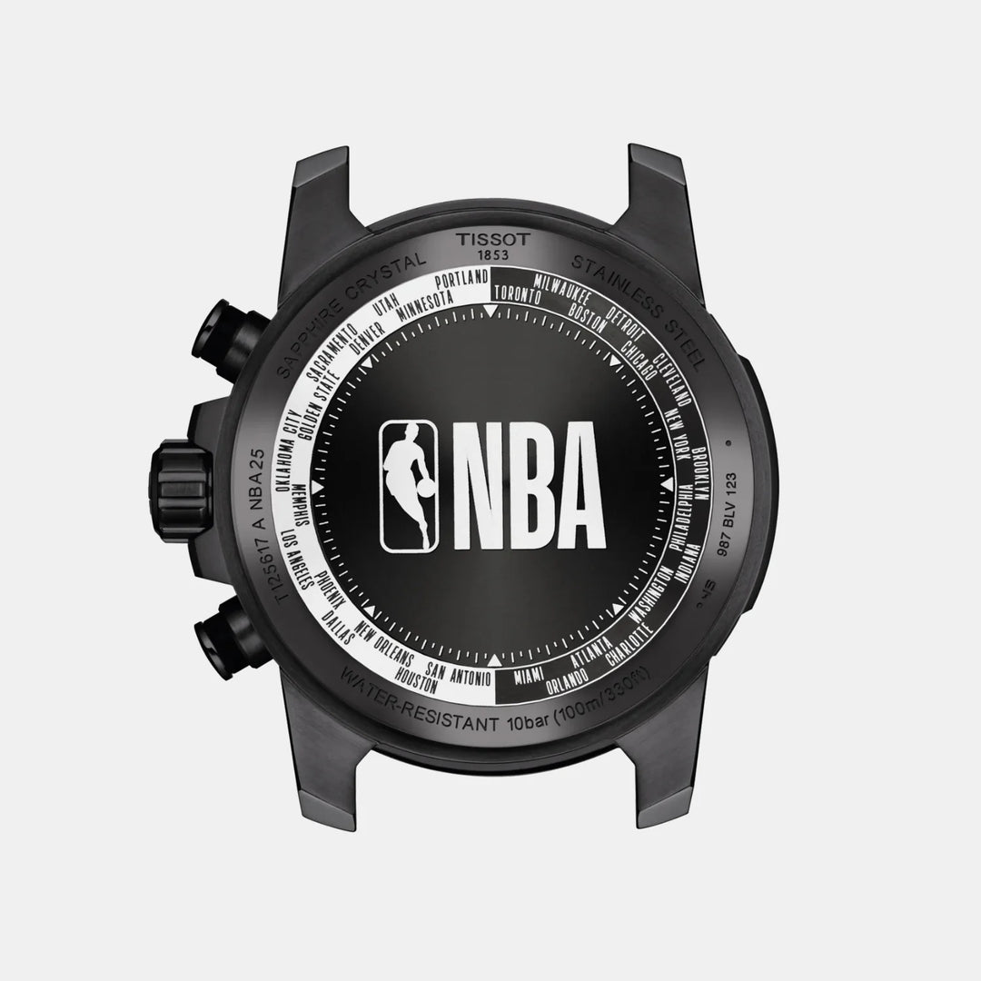 Tissot Supersport NBA 2025 Special Edition Chronograph Watch – 45.5mm Black Dial Black Leather Strap