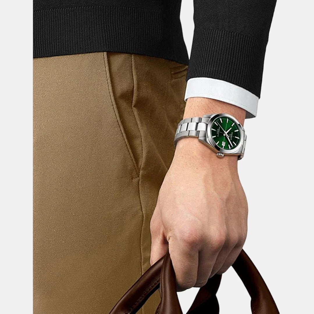 Tissot Gentleman Powermatic 80 Open Heart Automatic Watch – 40mm Green Dial Steel Bracelet