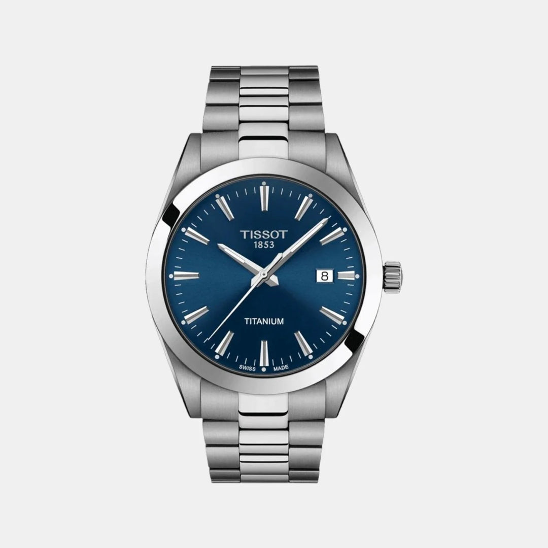 Tissot Gentleman Titanium Quartz Watch – 40mm Blue Dial Titanium Bracelet