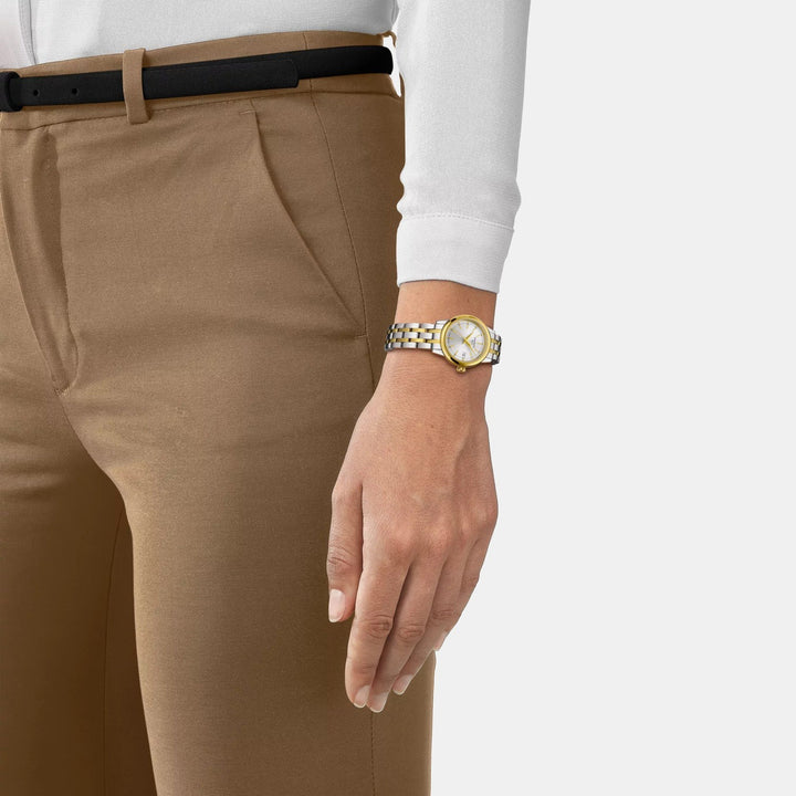 Tissot Classic Dream Lady Watch – 28mm Silver Dial Two-Tone Yellow Gold Bracelet