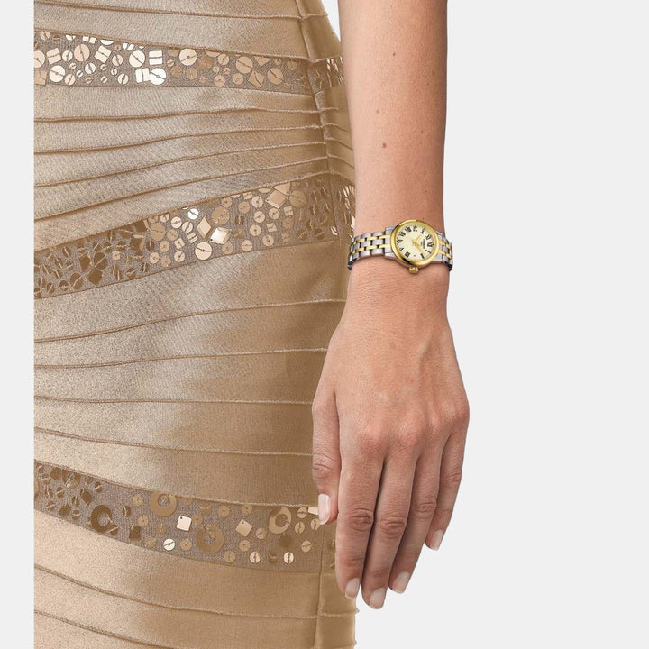 Tissot Classic Dream Lady Watch – 28mm Ivory Dial Two-Tone Yellow Gold Bracelet