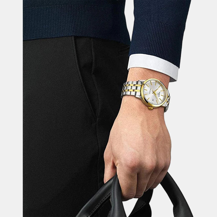 Tissot Classic Dream Swissmatic Automatic Watch – 42mm Silver Dial Two-Tone Yellow Gold Bracelet