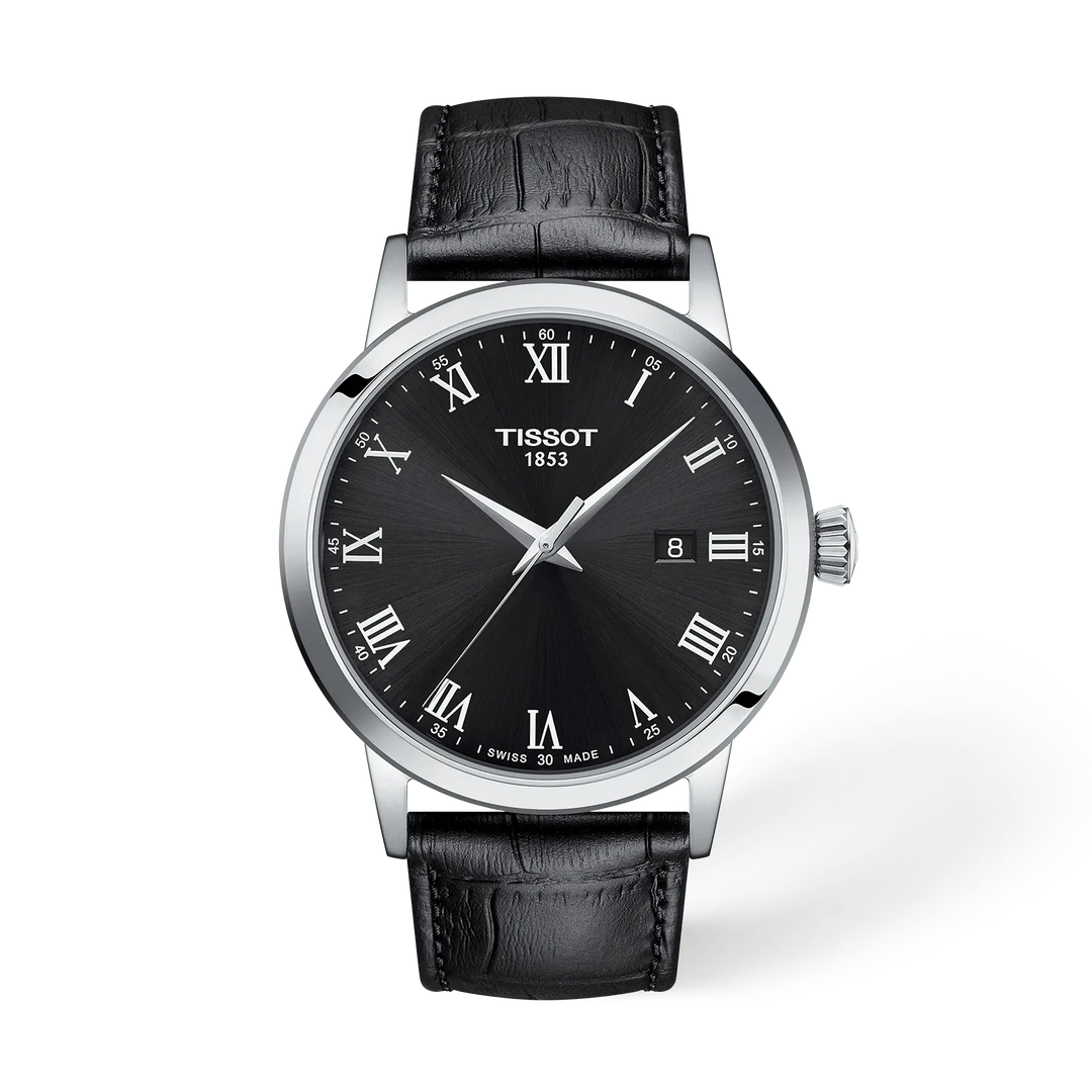 Tissot Classic Dream Gent Watch – 42mm Black Dial Black Leather Strap