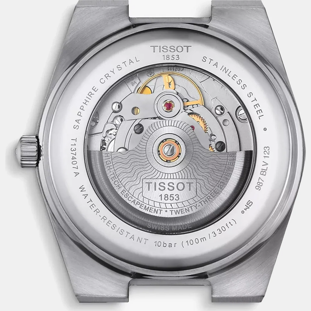 Tissot PRX Powermatic 80 40mm Automatic Watch – Ice Blue Gradient Dial Leather Strap