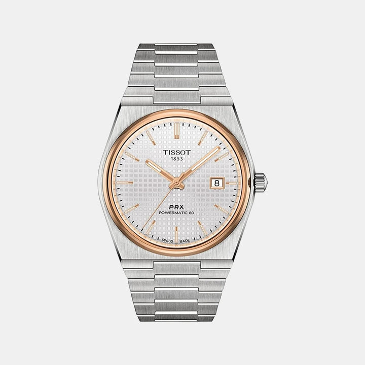 Tissot PRX Powermatic 80 40mm Automatic Watch – Silver Dial Two-Tone Gold