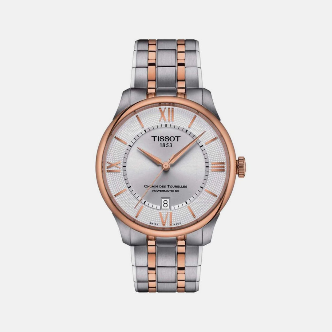 Tissot Chemin des Tourelles 39mm Powermatic 80 Watch – Champagne Dial Two-Tone Gold