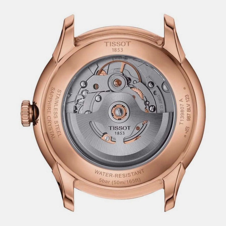Tissot Chemin des Tourelles 39mm Powermatic 80 Watch – Silver Dial Rose Gold