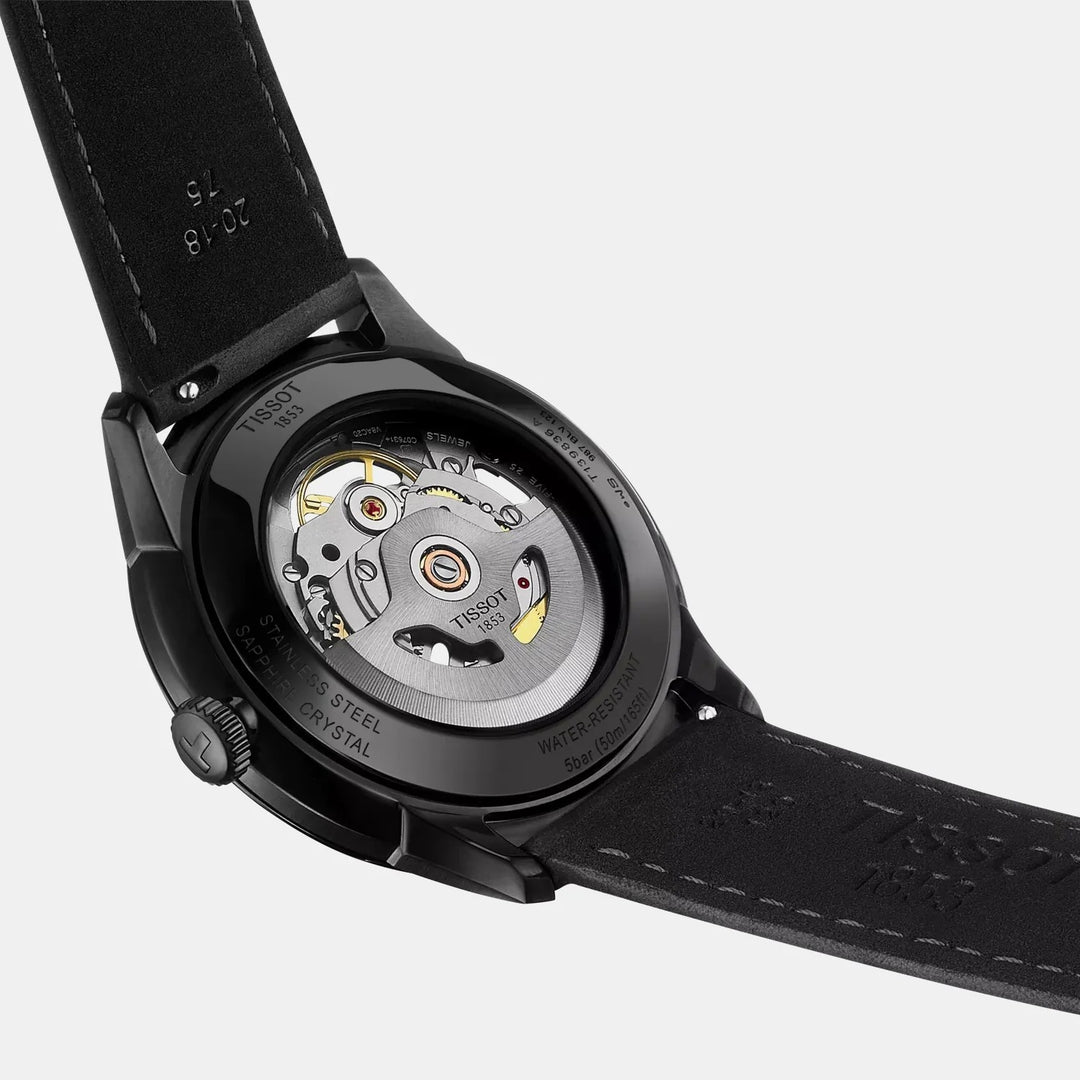 Tissot Chemin des Tourelles Skeleton 39mm Powermatic 80 Watch – Black PVD