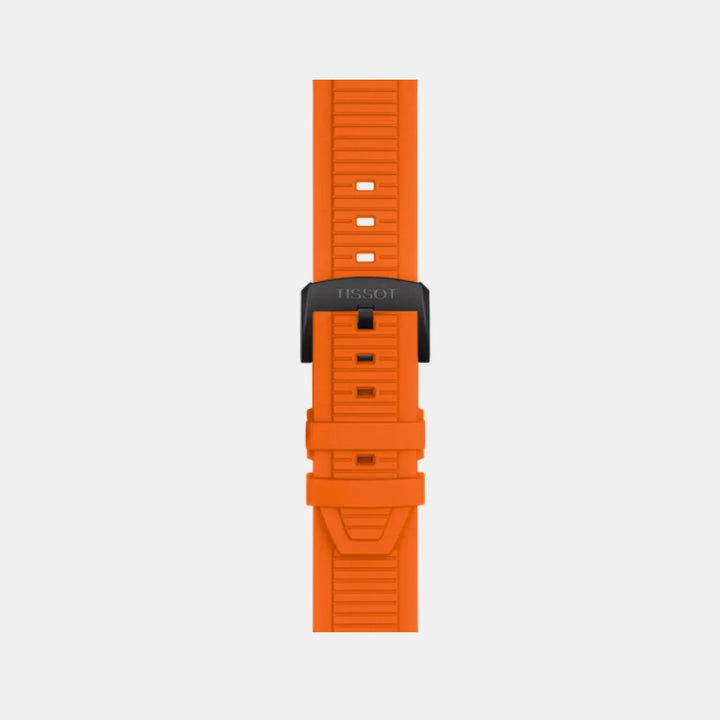 Tissot T-Race Chronograph 45mm Quartz Watch – Black Dial Orange Rubber Strap