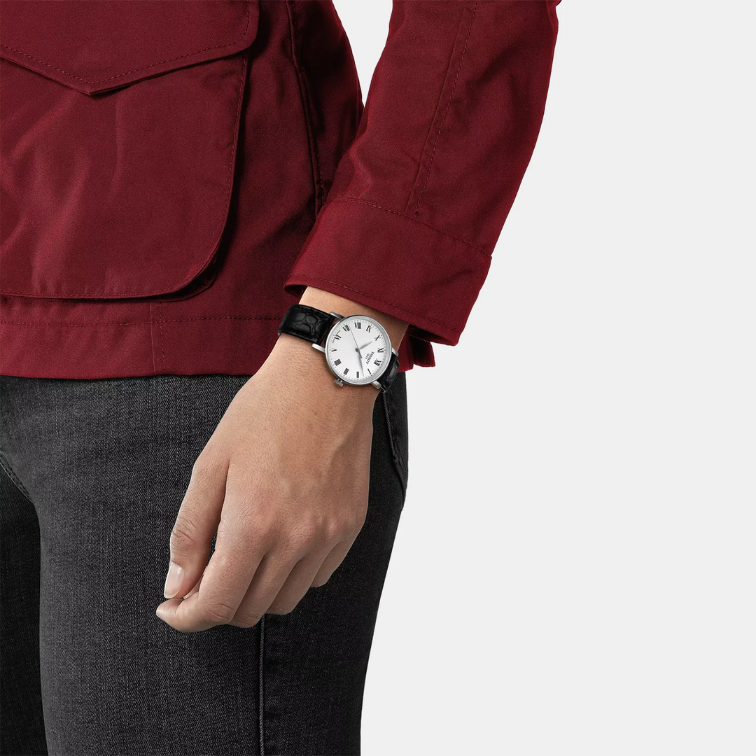 Tissot Everytime 34mm Quartz Watch – Cream Dial Leather Strap