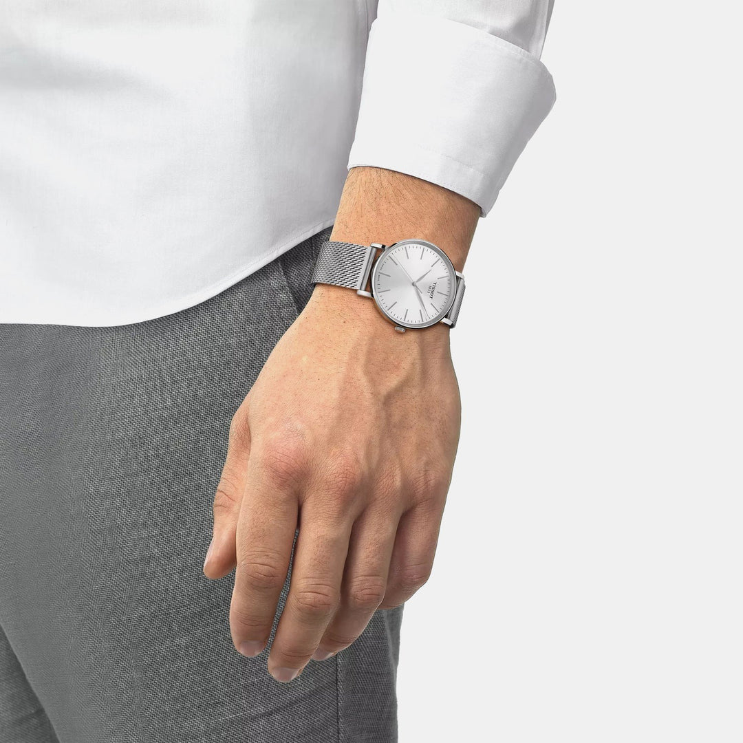 Tissot Everytime 40mm Quartz Watch – Silver Dial Steel Mesh