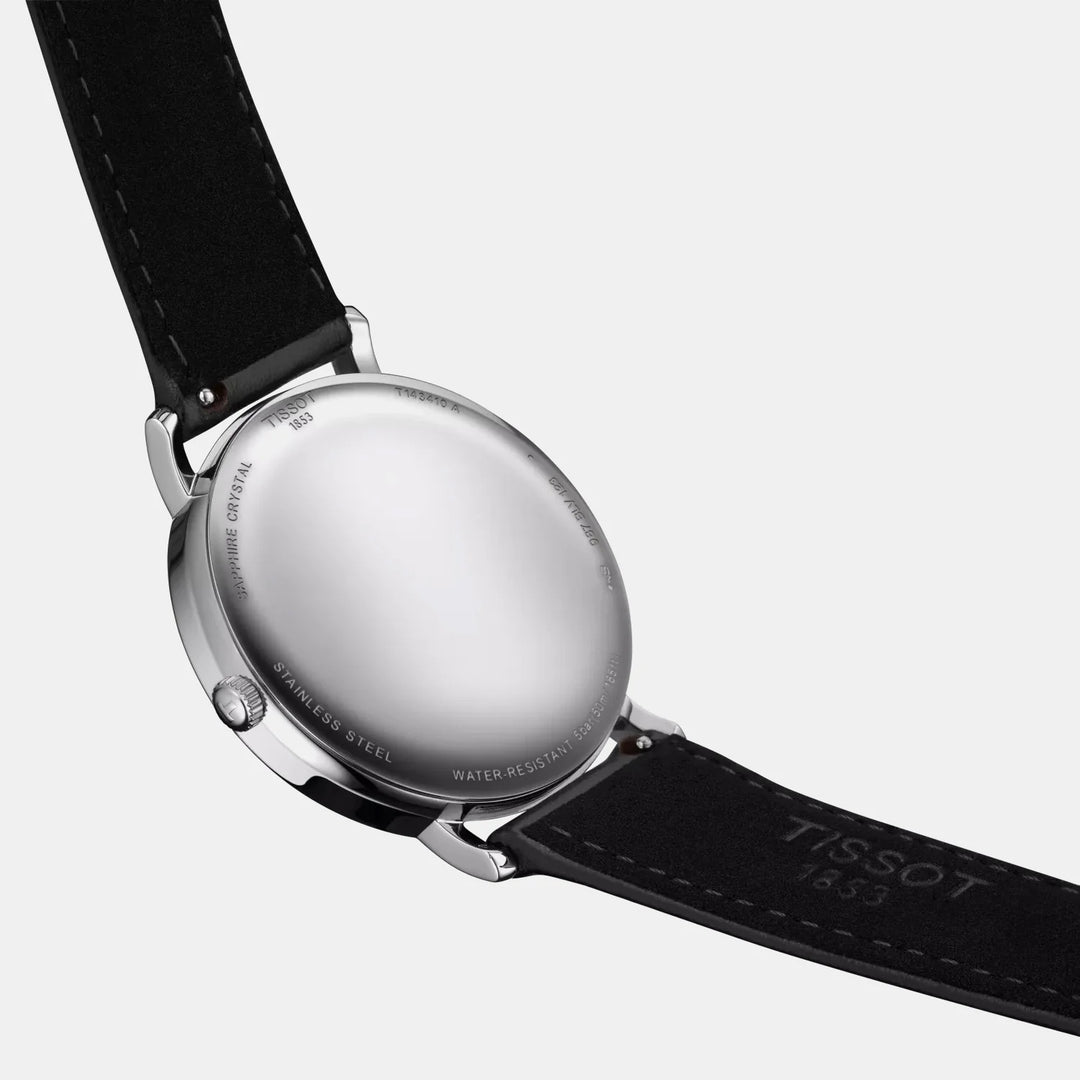 Tissot Everytime 40mm Quartz Watch – Blue Dial Leather Strap