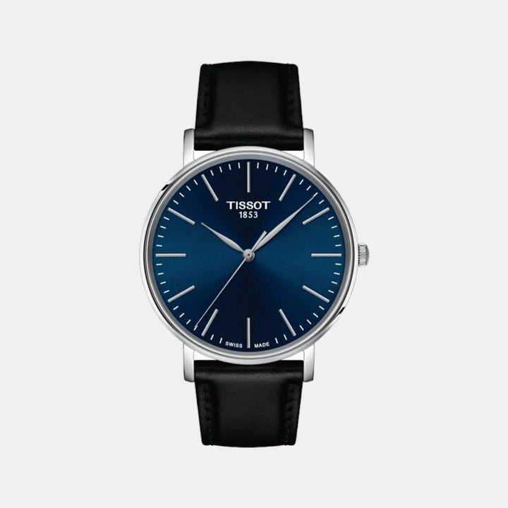 Tissot Everytime 40mm Quartz Watch – Blue Dial Leather Strap