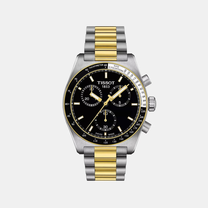 Tissot PR516 Chronograph 40mm Quartz Watch – Black Dial Two-Tone