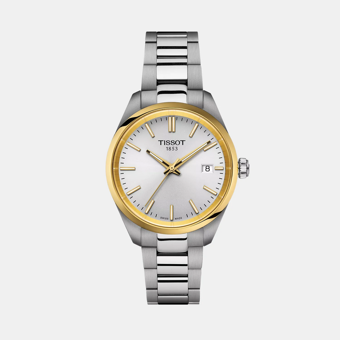 Tissot PR 100 34mm Quartz Watch – Silver Dial Two-Tone