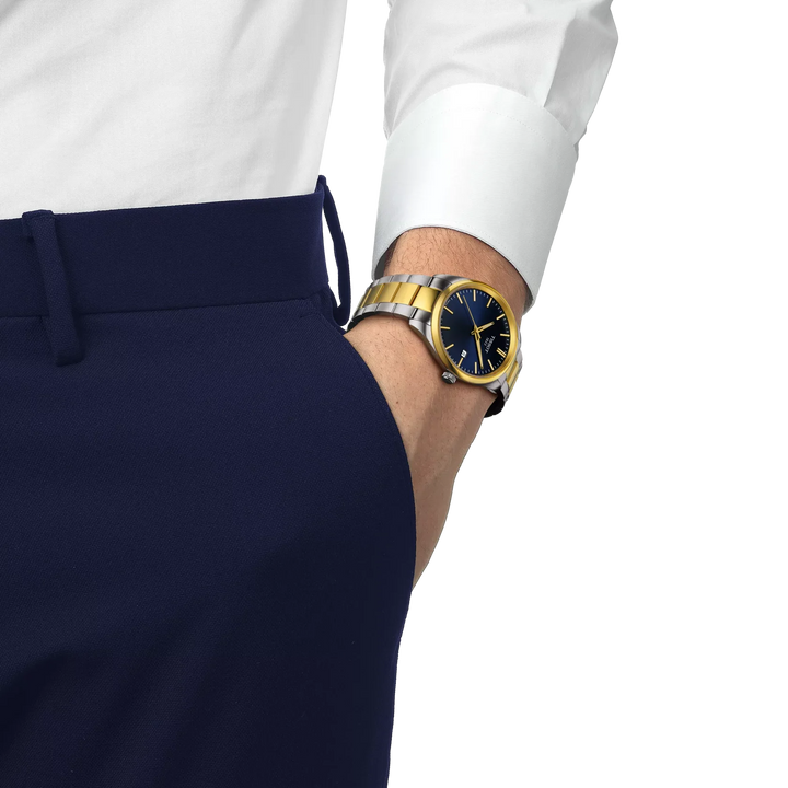 Tissot PR 100 40mm Quartz Watch – Blue Dial Two-Tone