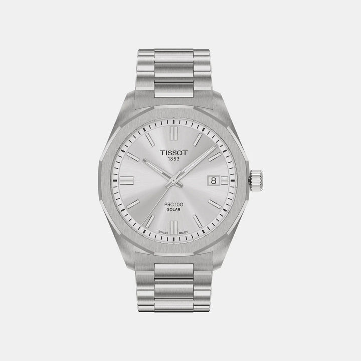 Tissot PRC 100 Solar 39mm Quartz Watch – Silver Dial