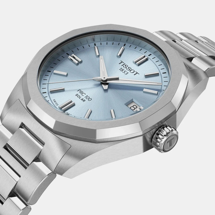 Tissot PRC 100 Solar 34mm Blue Dial Stainless Steel
