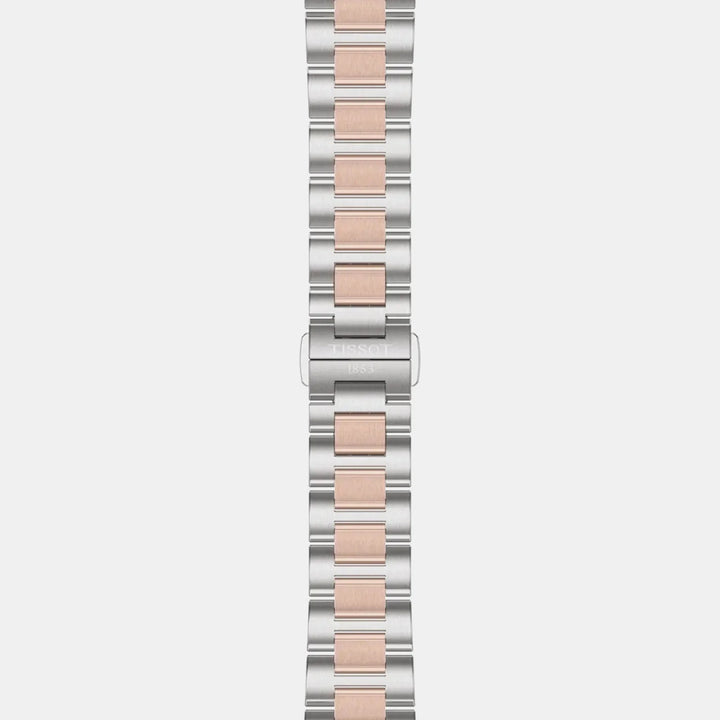 Tissot PRC 100 Solar 34mm Mother-of-Pearl Dial Two-Tone Bracelet