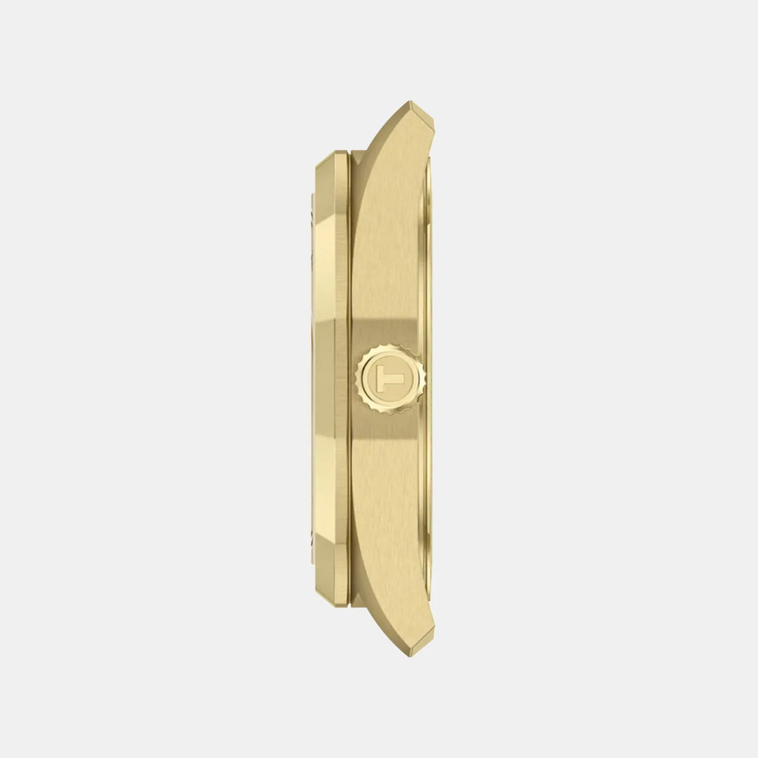 Tissot PRC 100 Solar 34mm Champagne Dial Gold PVD Bracelet
