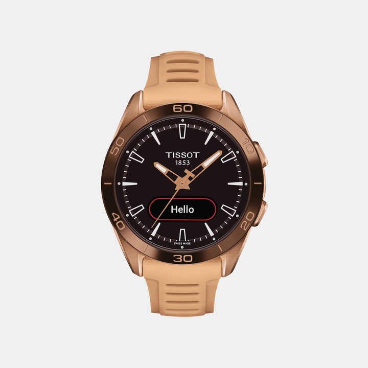 Tissot T-Touch Connect Sport 43.75mm Solar Smartwatch Peach Strap