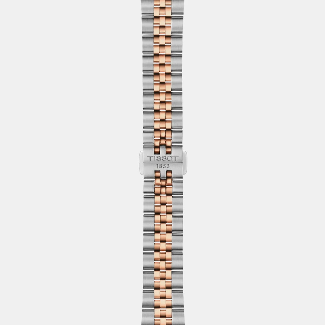 Tissot Ballade 34mm Silver Dial Rose Gold Two-Tone Leather Strap