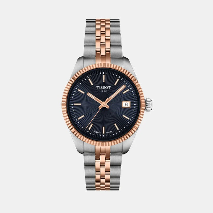 Tissot Ballade 34mm Blue Dial Two-Tone Rose Gold Bracelet