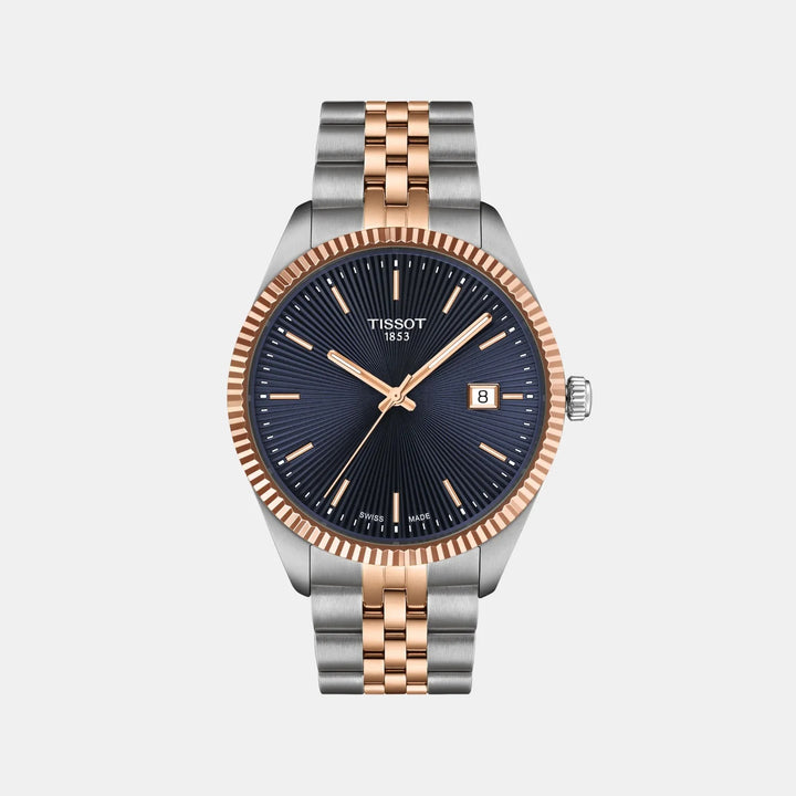 Tissot Ballade 40mm Blue Dial Two-Tone Rose Gold Bracelet