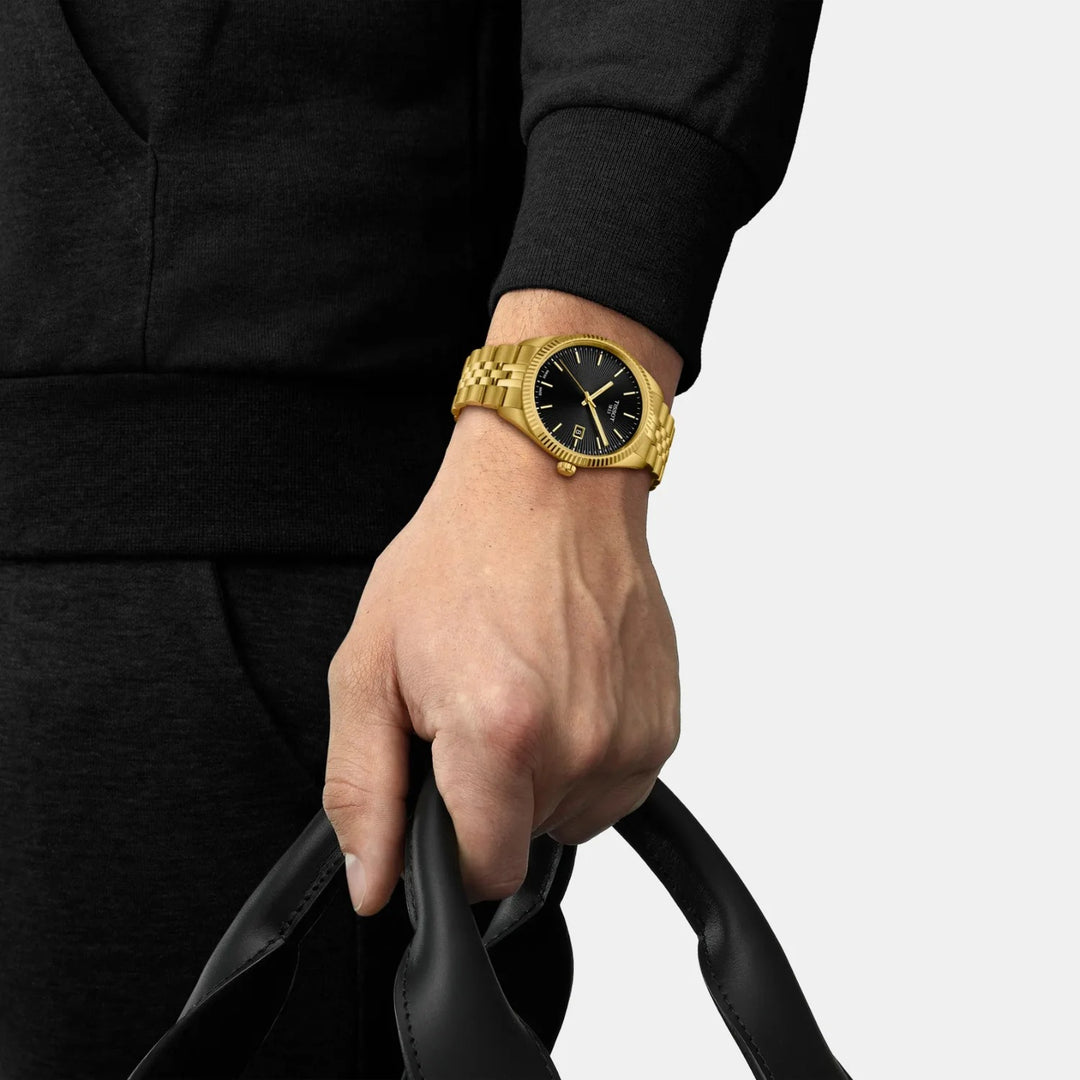 Tissot Ballade 40mm Black Dial Yellow Gold PVD Bracelet